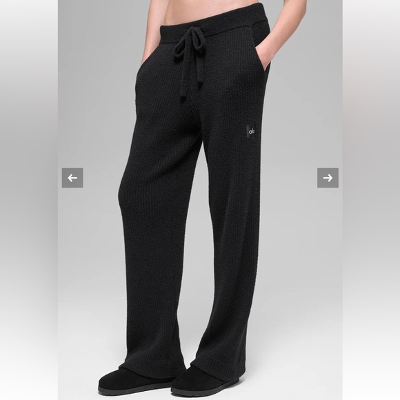 NWT Black ALO Snuggle Up Sweater High-Waist Wide Leg Pant Size XS (2-4) - Picture 10 of 10